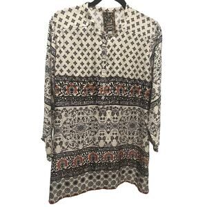 JOHNNY WAS SIZE M 100% Silk Tunic